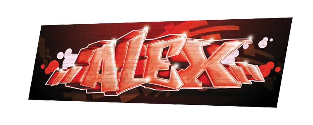 Alex rouge bloc letter