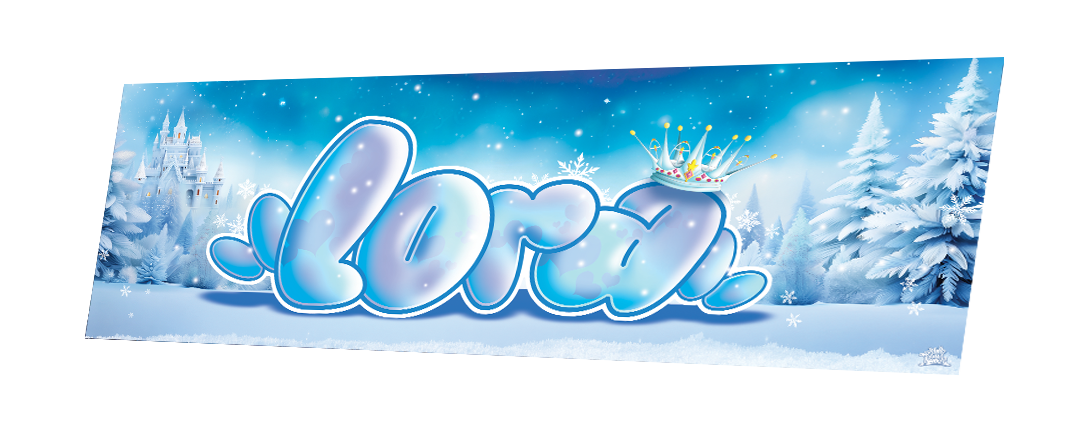 LORA - bubble style bleu - fond reine des neiges