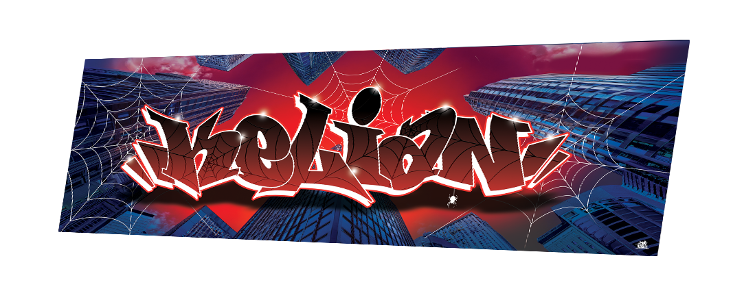 KELIAN - street style rouge bordeau - fond spider man