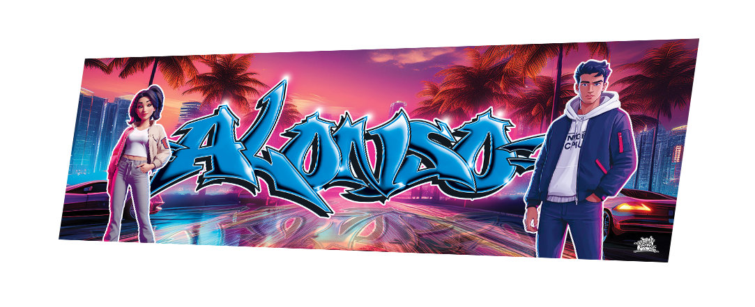 ALONSO - wild style bleu - fond GTA6